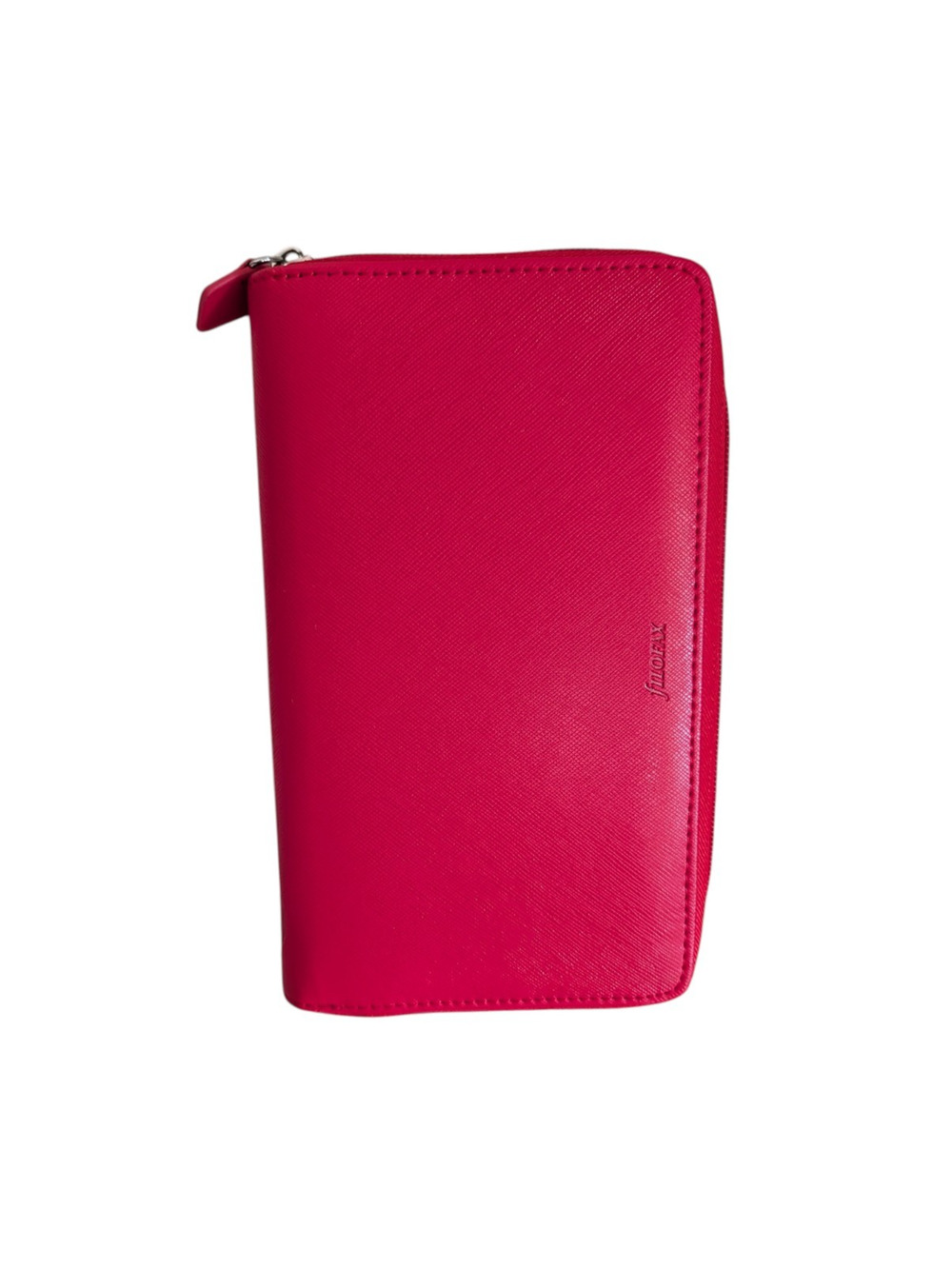 Filofax Red Saffiano Personal Compact Zip Organizer Leather Cash Budgeting